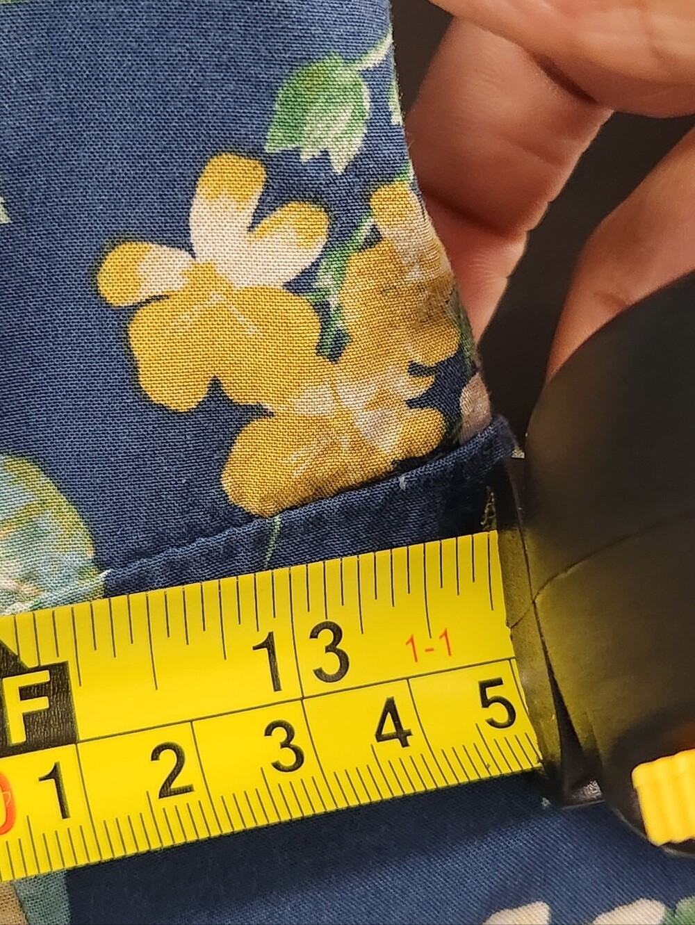 Old Navy Navy Floral Smocked Back Midi Dress Front Slit M - Picture 8 of 12